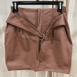 Bar III Mauve Leather Mini Skirt